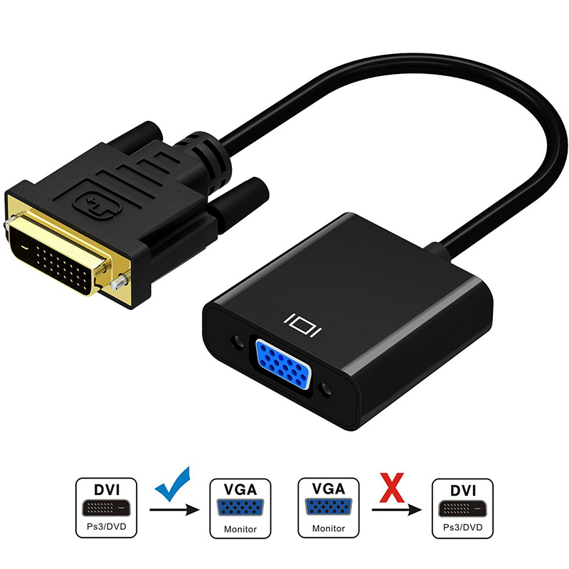 Dvi To Vga Adapter Cable 1080p Dvi D To Vga Cable 24 1 25 Pin Dvi Male To Vga Female Video Converter For Pc Display