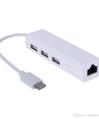 Type C USB C to Ethernet LAN Adapter + 3 Port USB